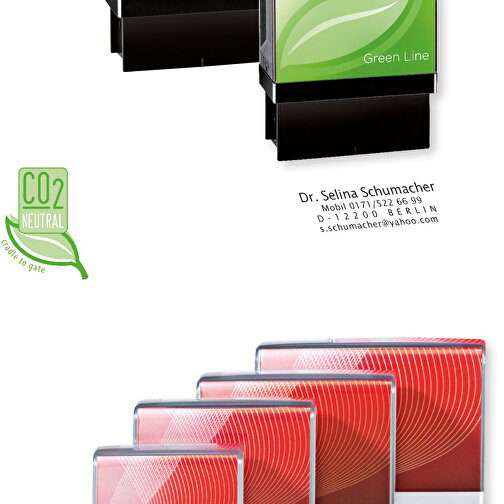 Stempelautomat 'Green Line' - Printer 20 - Mit Digitaldruck , individuell, Kunststoff, Papier, 7,00cm x 3,00cm x 6,00cm (Länge x Höhe x Breite), Bild 3