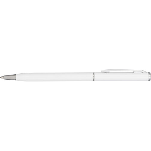Slim Aluminium Kugelschreiber , weiß, Aluminium, 0,77cm x 13,00cm (Länge x Höhe), Bild 3