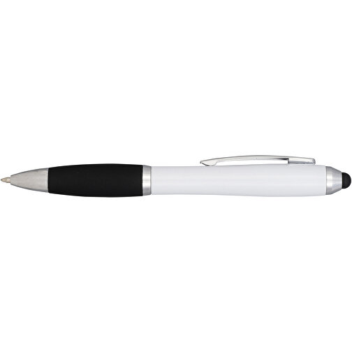 Nash Stylus Kugelschreiber Farbig Mit Schwarzem Griff , weiss / schwarz, ABS Kunststoff, 13,70cm (Höhe), Bild 3