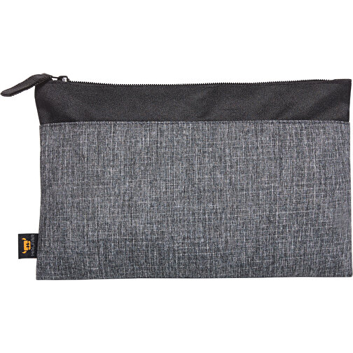 Reißverschluss-Tasche ELEGANCE , Halfar, schwarz-grau meliert, Polyester melange, 18,00cm x 28,00cm (Höhe x Breite), Bild 1