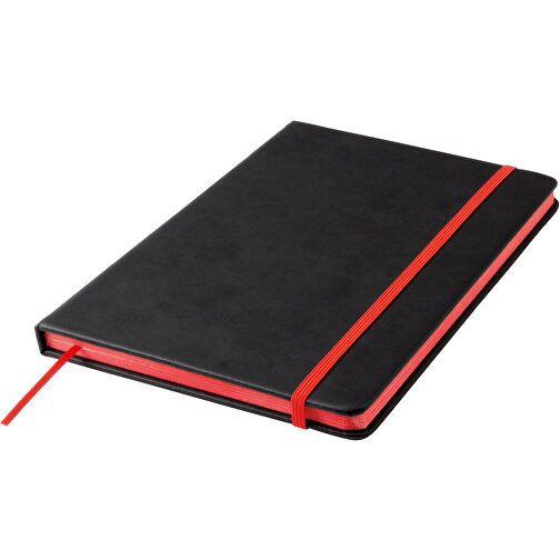 Notizbuch LECTOR Im DIN-A6-Format , rot, schwarz, Papier / PU, 14,00cm x 1,30cm x 9,10cm (Länge x Höhe x Breite), Bild 2