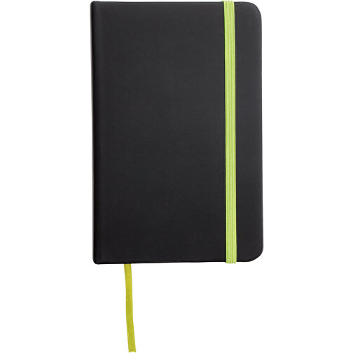 Notizbuch LECTOR Im DIN-A5-Format , hellgrün, schwarz, Papier / PU, 21,00cm x 1,30cm x 14,60cm (Länge x Höhe x Breite), Bild 1