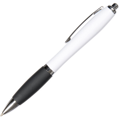 Kugelschreiber SWAY , schwarz, weiss, Kunststoff / Stahl, 14,00cm (Länge), Bild 2