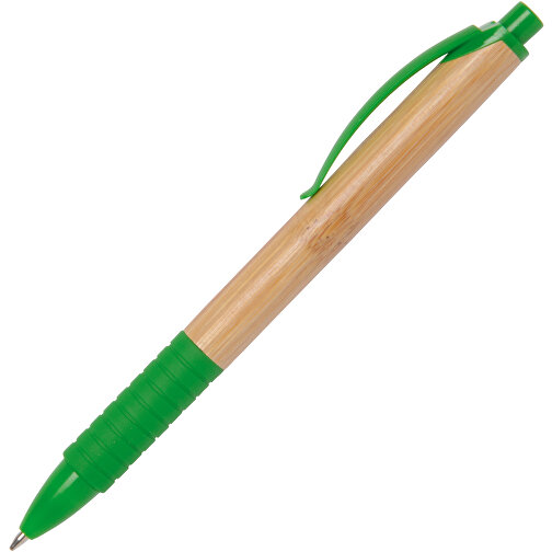 Kugelschreiber BAMBOO RUBBER , braun, grün, Bambus / Kunststoff, 14,30cm (Länge), Bild 2