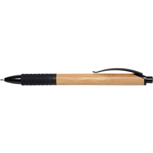 Kugelschreiber BAMBOO RUBBER , braun, schwarz, Bambus / Kunststoff, 14,30cm (Länge), Bild 3