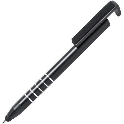 Kugelschreiber Halter IDRIS , schwarz, Aluminium, 14,10cm (Breite), Bild 2