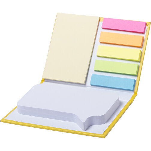 Notizblock DOSAN , gelb, Reclycling Pappe, 8,00cm x 1,80cm x 10,90cm (Länge x Höhe x Breite), Bild 2