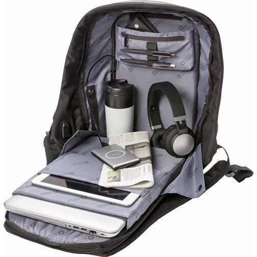 Anti-Diebstahl 15,6 Laptop-Rucksack (schwarz, Polyester, Nylon, 710g) als  Werbegeschenke Auf