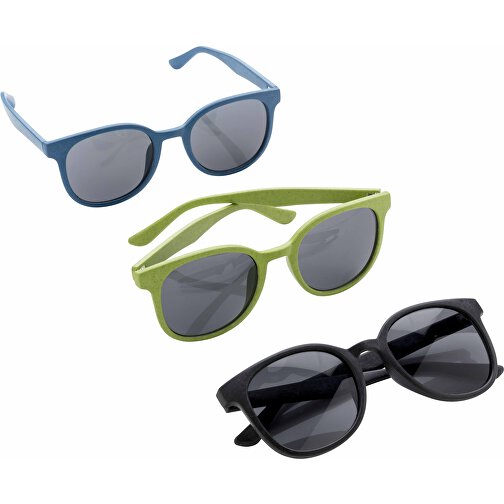 Weizenstroh Sonnenbrille, Blau , blau, Weizenstroh, 14,50cm x 5,30cm (Länge x Höhe), Bild 6