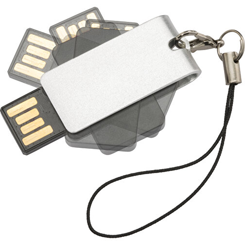 USB-Stick Turn 16GB , Promo Effects MB , silber MB , 16 GB , ABS MB , 3 - 10 MB/s MB , 3,90cm x 0,50cm x 1,50cm (Länge x Höhe x Breite), Bild 3