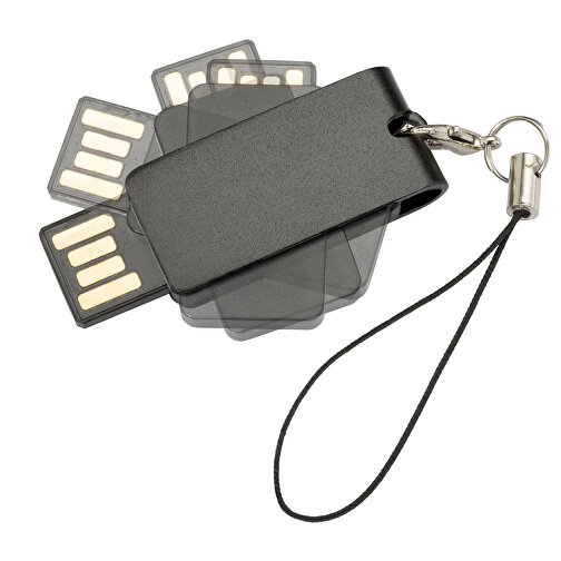 USB-Stick Turn 8GB , Promo Effects MB , schwarz MB , 8 GB , ABS MB , 3 - 10 MB/s MB , 3,90cm x 0,50cm x 1,50cm (Länge x Höhe x Breite), Bild 3