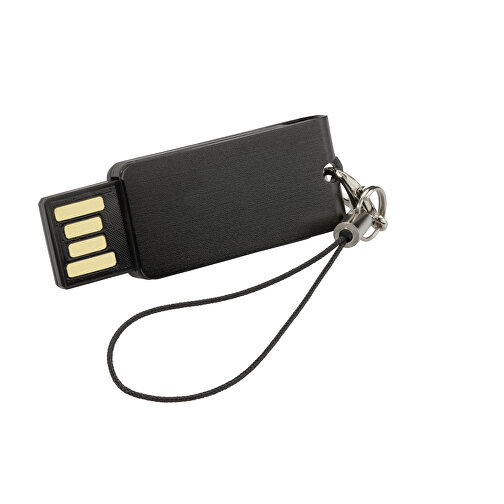 USB-Stick Turn 16GB , Promo Effects MB , schwarz MB , 16 GB , ABS MB , 3 - 10 MB/s MB , 3,90cm x 0,50cm x 1,50cm (Länge x Höhe x Breite), Bild 2
