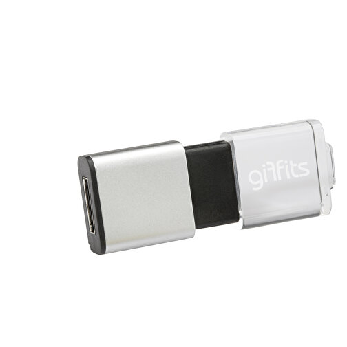 USB-Stick Clear 8GB , Promo Effects MB , schwarz MB , 8 GB , ABS MB , 3 - 10 MB/s MB , 5,30cm x 0,90cm x 2,00cm (Länge x Höhe x Breite), Bild 1