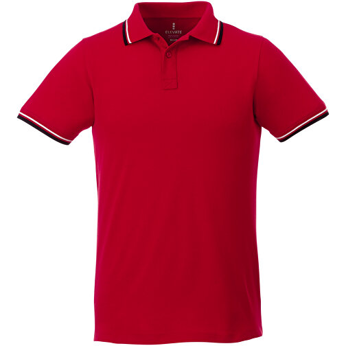 Fairfield Poloshirt Mit Weissem Rand Für Herren , rot, Piqué Strick 100% BCI Baumwolle, 180 g/m2, XXL, , Bild 12