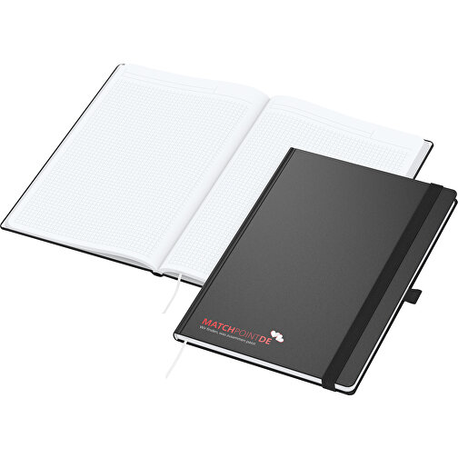 Notizbuch Vision-Book White X.press A4, Schwarz , schwarz, Hochweißes Schreibpapier 90 g/m², 14,80cm x 21,00cm (Länge x Breite), Bild 1