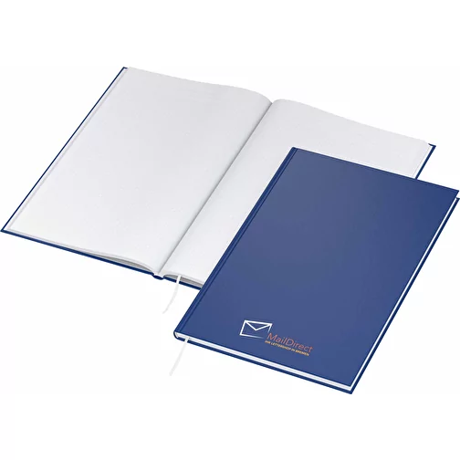 Carnet de notes Carnet de notes A4 x.press, bleu foncé mat, sérigraphie numérique, Image 1