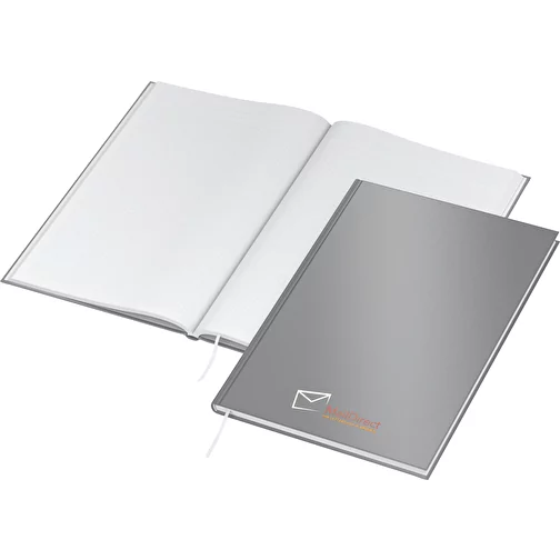 Carnet de notes Carnet de notes A4 x.press, argent mat, sérigraphie numérique, Image 1