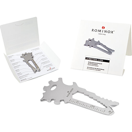 ROMINOX® Key Tool Lion (22 Funktionen) , Edelstahl, 7,00cm x 0,23cm x 3,20cm (Länge x Höhe x Breite), Bild 2