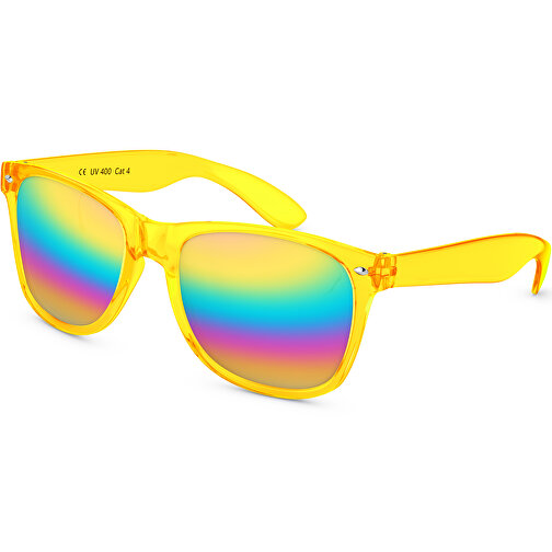 SunShine Mirror Transparent - UV 400 , Promo Effects, verspiegelt gelb transparent, Rahmen aus Polycarbonat und Glass aus AC, 14,50cm x 4,80cm x 15,00cm (Länge x Höhe x Breite), Bild 1