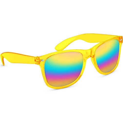 SunShine Mirror Transparent - UV 400 , Promo Effects, verspiegelt gelb transparent, Rahmen aus Polycarbonat und Glass aus AC, 14,50cm x 4,80cm x 15,00cm (Länge x Höhe x Breite), Bild 2