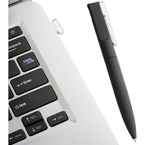USB Kugelschreiber ONYX UK-III Mit Geschenkverpackung , Promo Effects MB , schwarz MB , 4 GB , Metall gummiert MB , 3 - 10 MB/s MB , 14,40cm (Länge), Bild 8