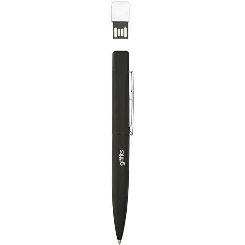 USB Kugelschreiber ONYX UK-II Mit Geschenkverpackung , Promo Effects MB , schwarz MB , 4 GB , Metall gummiert MB , 3 - 10 MB/s MB , 14,40cm (Länge), Bild 1