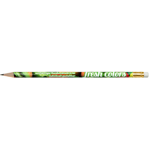 Bleistift Inklusive 360° Folientransferdruck , weiss, Hülse gold, Radierer weiss, Holz, 18,50cm x 0,70cm x 0,70cm (Länge x Höhe x Breite), Bild 3