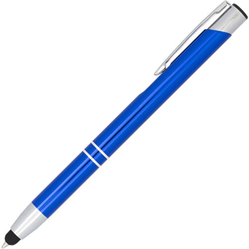 Moneta Kugelschreiber Mit Metall Touchpen , royalblau, Aluminium, 13,80cm x 13,50cm (Länge x Höhe), Bild 2