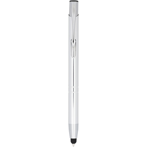 Moneta Kugelschreiber Mit Metall Touchpen , titan, Aluminium, 13,80cm x 13,50cm (Länge x Höhe), Bild 1