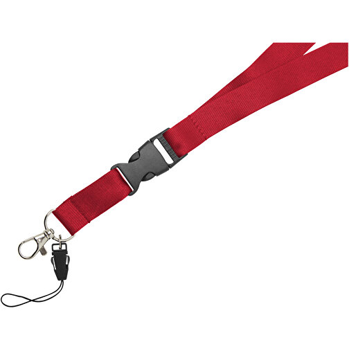 Sagan Lanyard Mit Abnehmbarer Schnalle Und Handyband , rot, Polyester, 2,00cm x 51,00cm x 0,20cm (Länge x Höhe x Breite), Bild 5