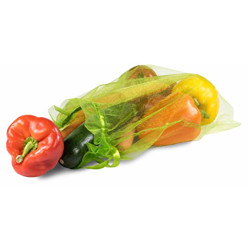 Obst- Und Gemüsebeutel - 1 Beutel , grün, Organza, Papier, 28,00cm x 37,00cm (Länge x Breite), Bild 4