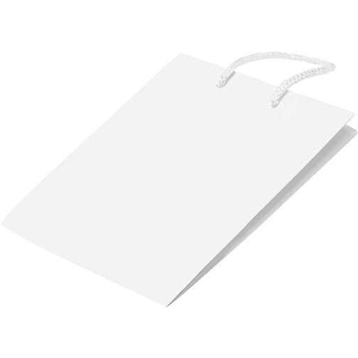 Laminierte Papiertasche, Mittel , weiß, Papier, 24,00cm x 30,00cm x 10,00cm (Länge x Höhe x Breite), Bild 3