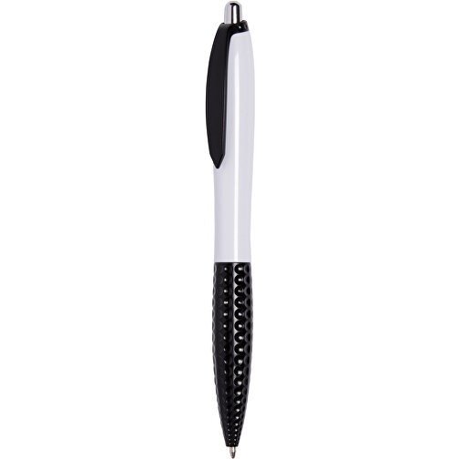 Kugelschreiber JUMP , schwarz, weiß, Kunststoff, 14,00cm (Länge), Bild 1