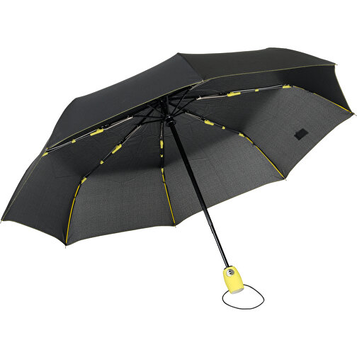 Vollautomatischer Windproof-Taschenschirm STREETLIFE , gelb, schwarz, Metall / Fiberglas / Polyester, , Bild 1