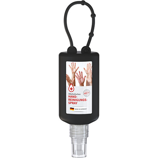 Spray de nettoyage des mains, Bumper de 50 ml, black, Body Label (R-PET), Image 1