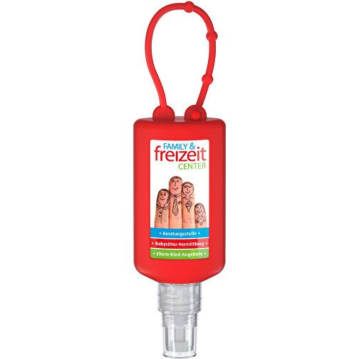Spray de nettoyage des mains, Bumper de 50 ml, rouge, Body Label (R-PET), Image 2