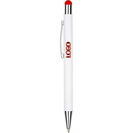 Kugelschreiber Philadelphia , Promo Effects, weiß/rot, Aluminium, 13,50cm x 0,80cm (Länge x Breite), Bild 4