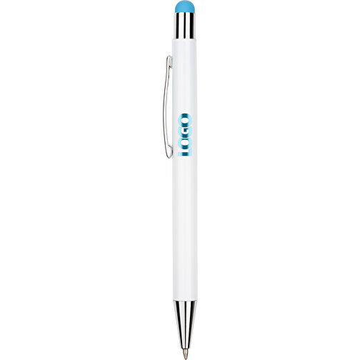 Kugelschreiber Philadelphia , Promo Effects, weiß/hellblau, Aluminium, 13,50cm x 0,80cm (Länge x Breite), Bild 4