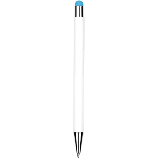 Kugelschreiber Philadelphia , Promo Effects, weiß/hellblau, Aluminium, 13,50cm x 0,80cm (Länge x Breite), Bild 5
