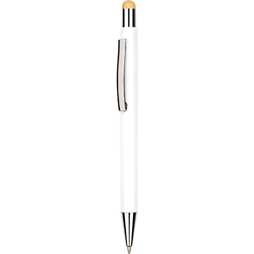 Kugelschreiber Philadelphia , Promo Effects, weiß/gold, Aluminium, 13,50cm x 0,80cm (Länge x Breite), Bild 1