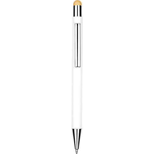 Kugelschreiber Philadelphia , Promo Effects, weiß/gold, Aluminium, 13,50cm x 0,80cm (Länge x Breite), Bild 2