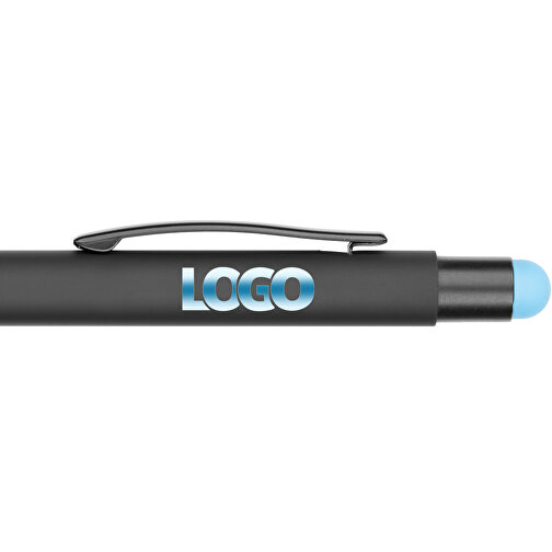 Kugelschreiber Colorado , Promo Effects, schwarz/hellblau, Aluminium, 13,50cm x 0,80cm (Länge x Breite), Bild 8