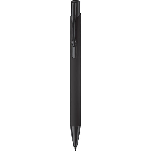 Kugelschreiber Alicante Soft-Touch , schwarz / schwarz, Aluminium, 13,80cm (Länge), Bild 1