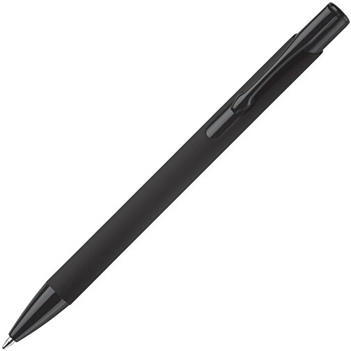 Kugelschreiber Alicante Soft-Touch , schwarz / schwarz, Aluminium, 13,80cm (Länge), Bild 2