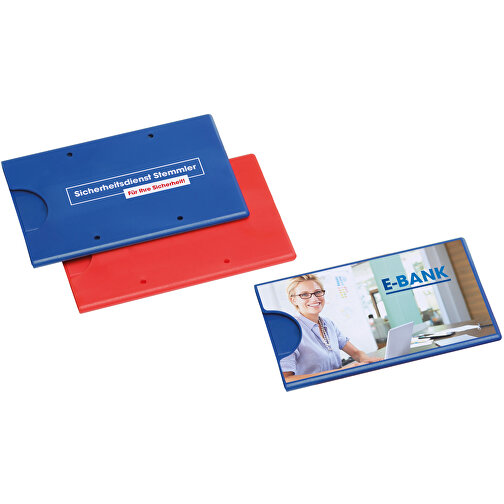 Kreditkartenhülle, Starr , blau, PS, 9,00cm x 0,40cm x 5,80cm (Länge x Höhe x Breite), Bild 2