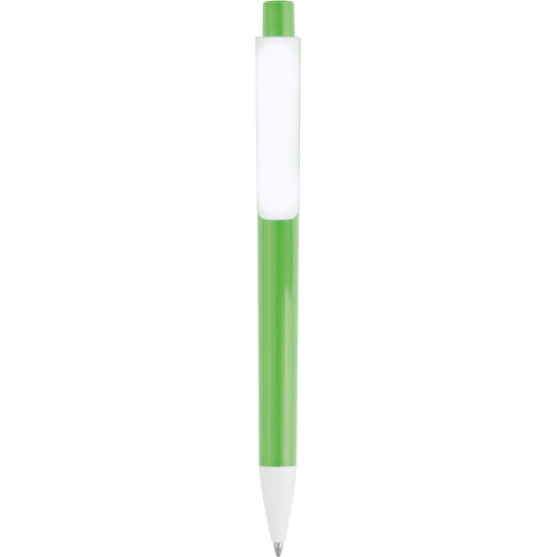 Druckkugelschreiber 'Zeta' , grün, weiss, ABS, 14,10cm (Länge), Bild 1
