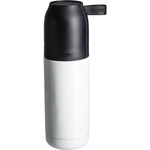 Thermotrinkflasche RETUMBLER-OSORNO , Retumbler, schwarz/weiß, Kunststoff, Edelstahl, Silikon, 222,00cm x 70,00cm x 70,00cm (Länge x Höhe x Breite), Bild 1