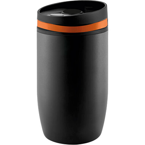 Taza de vacío Metmaxx® 'CremaOfficinaNero' negra/naranja, Imagen 1