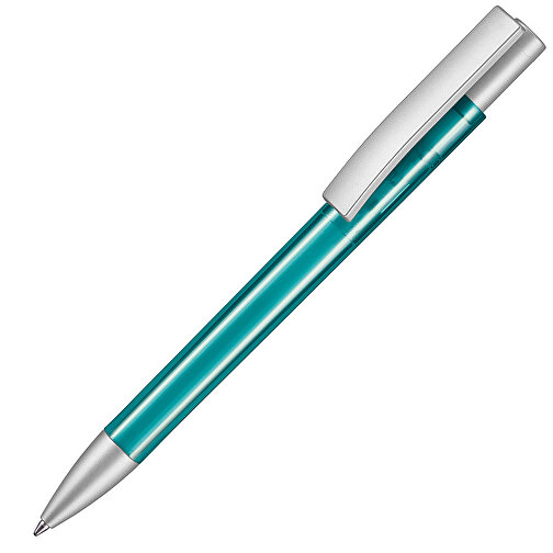 Kugelschreiber STRATOS TRANSPARENT SI , Ritter-Pen, smaragd-grün, ABS-Kunststoff, 1,70cm (Länge), Bild 2