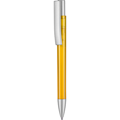Kugelschreiber STRATOS TRANSPARENT SI , Ritter-Pen, mango-gelb, ABS-Kunststoff, 1,70cm (Länge), Bild 1